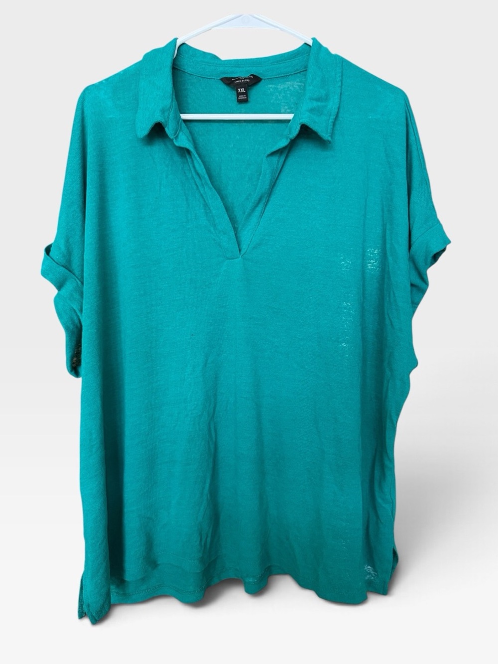 Banana Republic Green Linen Polo XXL
